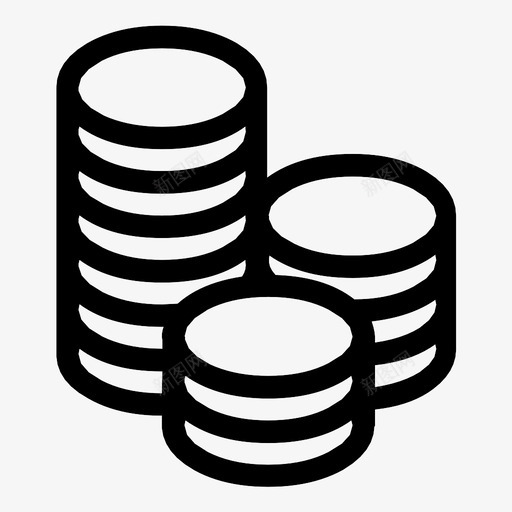硬币堆钱图标svg_新图网 https://ixintu.com 信用 堆 权力 材料 物品 硬币 货币 资金 金融 钱