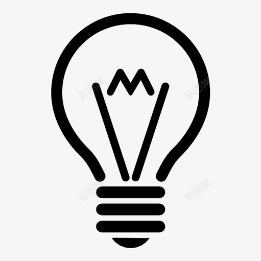 电灯泡灯泡灯图标svg_新图网 https://ixintu.com 发光 明亮 显示 灯 灯泡 照明 电 电灯泡 能量