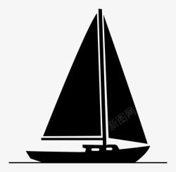 纵帆船帆船休闲船游艇图标高清图片
