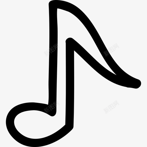 音乐符号手绘轮廓手绘图标svg_新图网 https://ixintu.com 手绘 音乐符号手绘轮廓