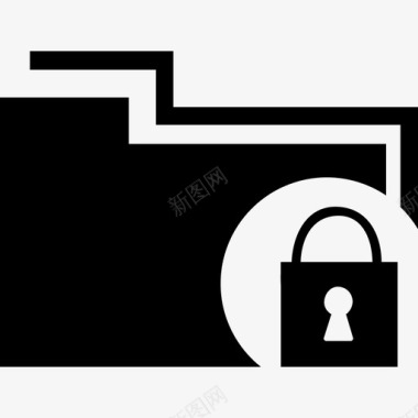 数据锁定的文件夹界面符号有一个封闭的挂锁安全性数据图标图标