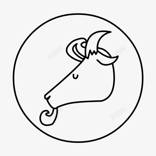 摩羯座象征意义图标svg_新图网 https://ixintu.com 一月 山羊 意义 摩羯座 星座 角 象征 黄道
