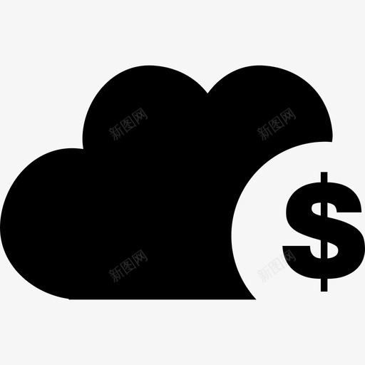 带有美元符号商业数据图标的云svg_新图网 https://ixintu.com 商业 带有美元符号 数据图标的云