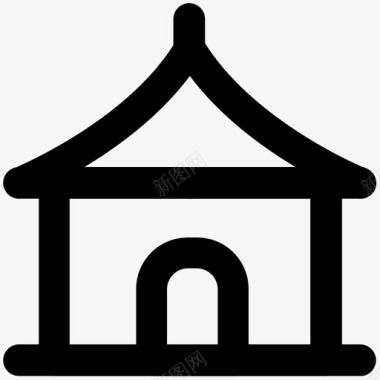 庙宇公寓建筑图标图标