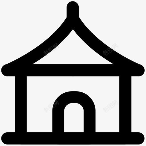 庙宇公寓建筑图标svg_新图网 https://ixintu.com 住宅 公寓 城堡小屋 天坛 庙宇 建筑 建筑大胆的线图标 房子 教堂 棚屋