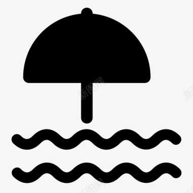 海滩伞太阳图标图标