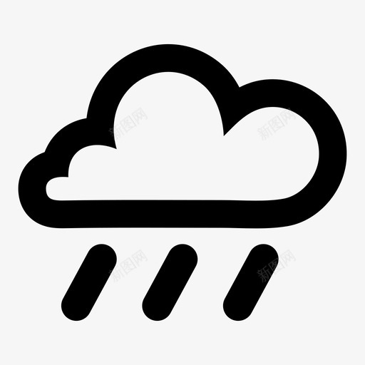 雨天气水图标svg_新图网 https://ixintu.com 云 人 使用 坏天气 天气 天气预报 水 自然 阵雨 雨