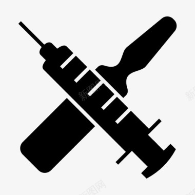 疫苗接种注射器注射图标图标