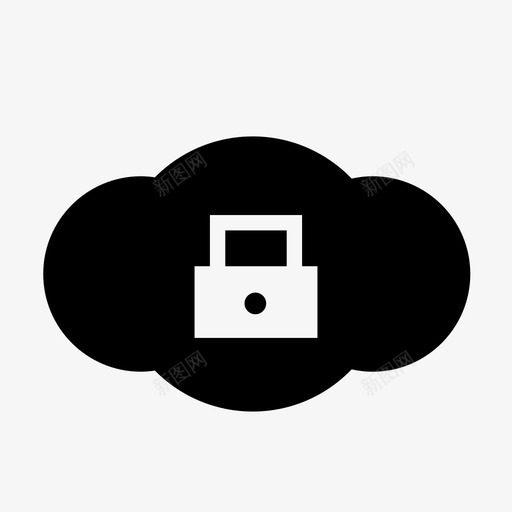 锁定云密码挂锁图标svg_新图网 https://ixintu.com 云包 在线 安全 密码 密钥 挂锁 锁定云 防护