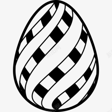 复活节彩蛋有两个条纹样式装饰形状复活节彩蛋图标图标