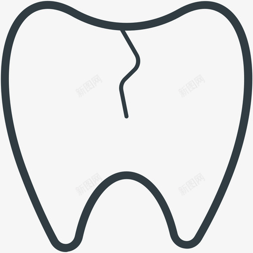 裂牙医疗和健康线图标svg_新图网 https://ixintu.com 医疗和健康矢量线图标 裂牙