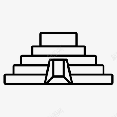 玛雅金字塔历史建筑遗迹图标图标