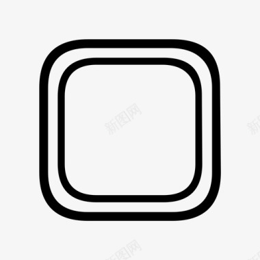 圆形方形白色电视图标图标