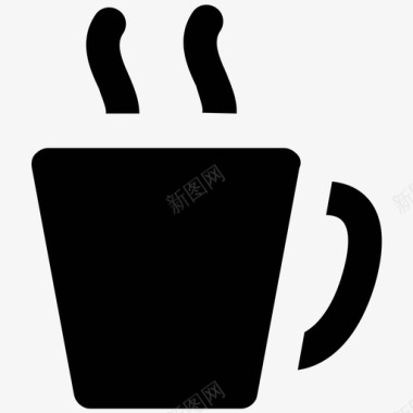 茶食物大胆的固体图标图标