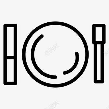 餐桌设置餐厅礼仪图标图标