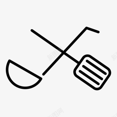 勺和抹刀厨师烹饪图标图标