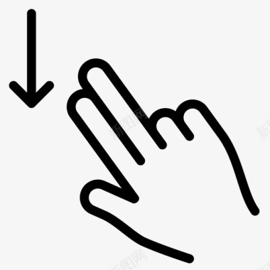 两个手指向下滑动技术向下滑动图标图标