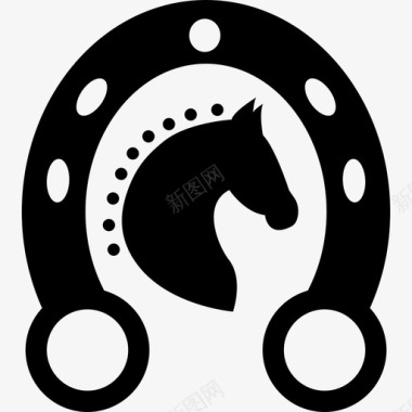 穿马蹄铁的黑头马动物马2图标图标