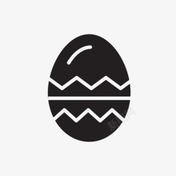 锯齿彩蛋鸡蛋锯齿图案黑色复活节彩蛋图标高清图片
