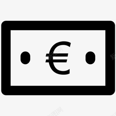 欧元纸币酒店粗体线条图标图标