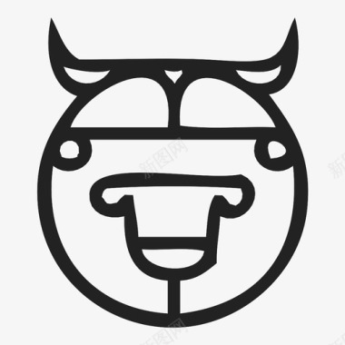 牛脸动物牛图标图标