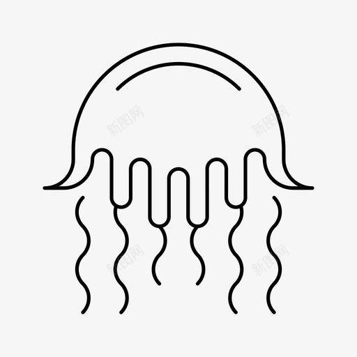 水母吃食物图标svg_新图网 https://ixintu.com 吃 水 水母 海 食物