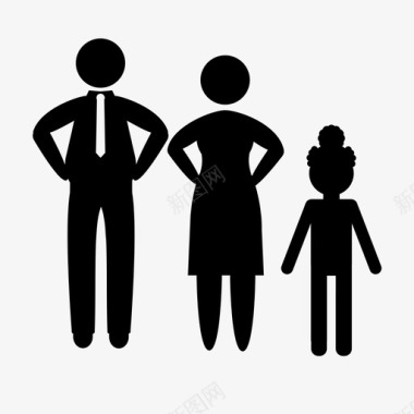 收养女儿家庭图标图标