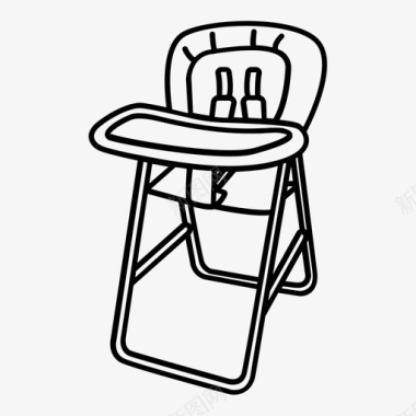 高脚椅坐着吃饭图标图标