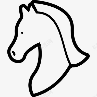 马头轮廓朝左动物马图标图标