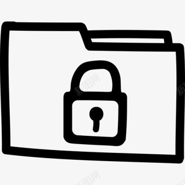 私人文件夹手绘轮廓安全手绘图标图标