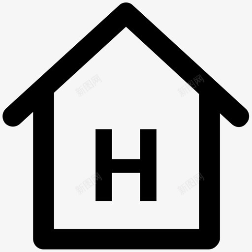 医院大楼酒店粗体线图标svg_新图网 https://ixintu.com 医院大楼 酒店粗体线图标
