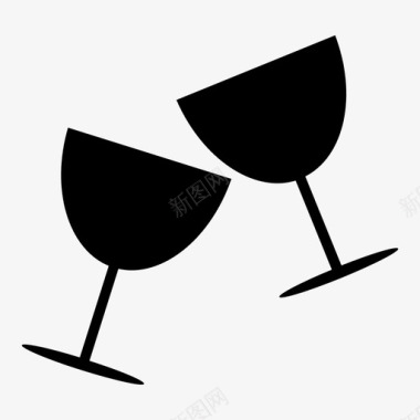 干杯葡萄酒祝酒图标图标