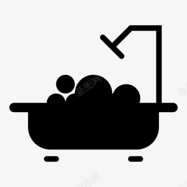 浴室洗衣房浴缸图标图标
