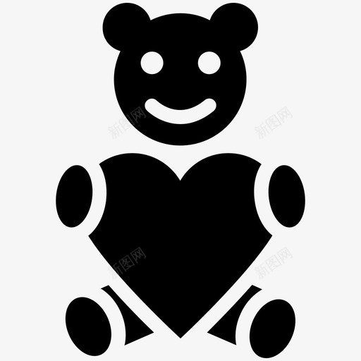 泰迪熊爱和浪漫的酷标图标svg_新图网 https://ixintu.com 泰迪熊 爱和浪漫的酷矢量图标