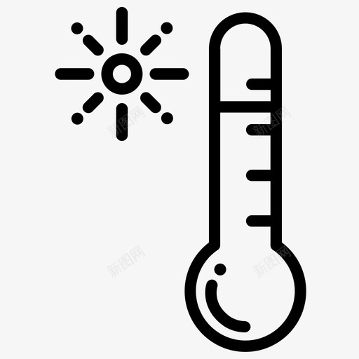 温度计温度太阳图标svg_新图网 https://ixintu.com 冷 夏天 太阳 暖 水银 测量 温度 温度计 热