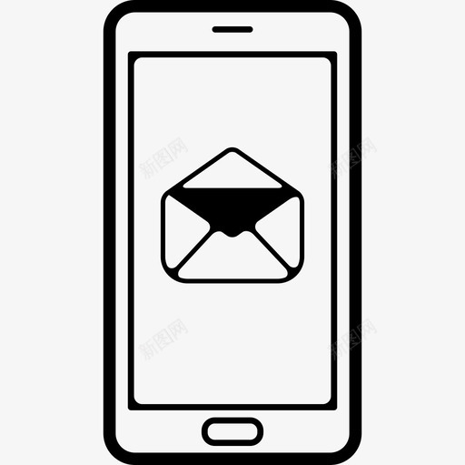 在屏幕界面移动电话上带有电子邮件信封打开符号的手机轮廓图标svg_新图网 https://ixintu.com 在屏幕 界面 移动电话上带有电子邮件信封打开符号的手机轮廓