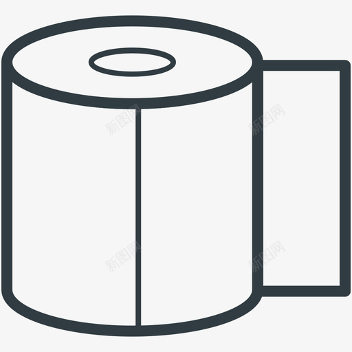纸巾卷头发沙龙线图标svg_新图网 https://ixintu.com 头发沙龙矢量线图标 纸巾卷
