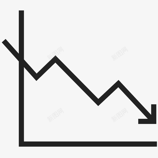 折线图市场下跌趋势图标svg_新图网 https://ixintu.com 下探 下跌趋势 下降 图表 市场 折线图 报告 数据 熊市