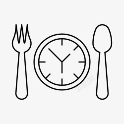 用餐时间展牌午餐时间勺子用餐时间图标高清图片