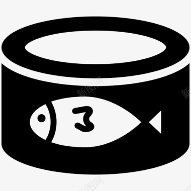 鱼罐头食物酷载体图标图标
