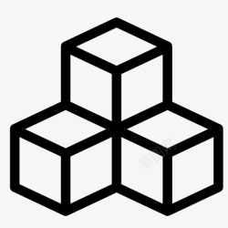 三维盒子立方体三维方块图标高清图片