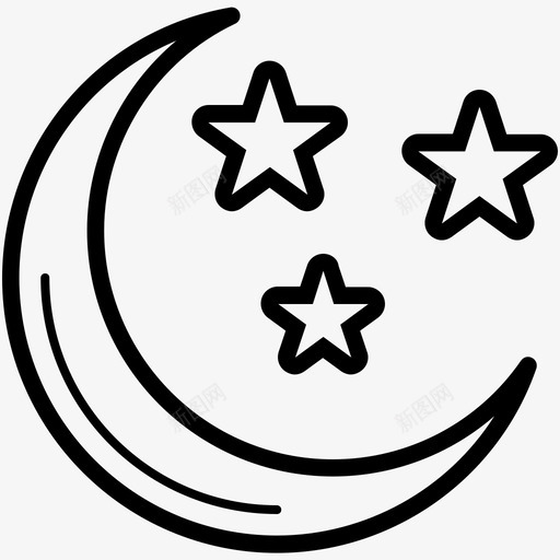 夜晚天文学圣诞夜图标svg_新图网 https://ixintu.com 圣诞夜 夜晚 夜空 天文学 天空 庆祝向量图标 星星 月亮