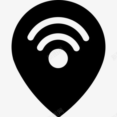 Wifi区域标记地图和旗帜灯塔图标图标