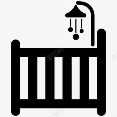 婴儿床整体家具图标图标