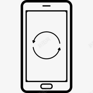 手机屏幕上有两个圆圈箭头手机图标图标