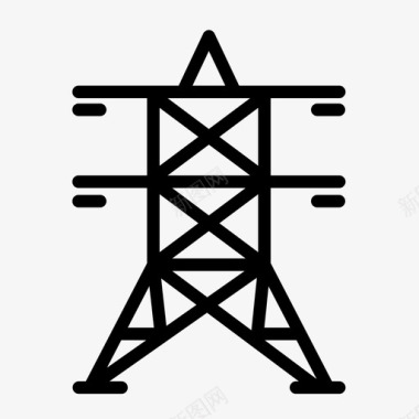 输电塔结构尖塔图标图标