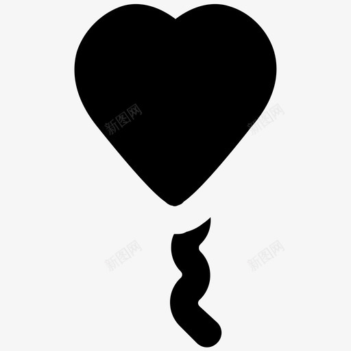 心形气球爱情和浪漫大胆的固体图标svg_新图网 https://ixintu.com 心形气球 爱情和浪漫大胆的固体图标