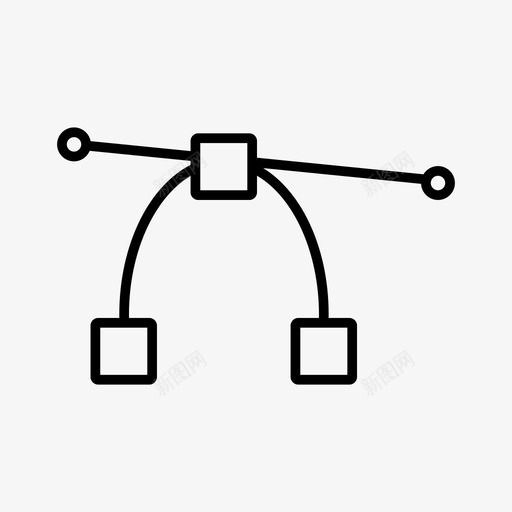 曲线调整形状图标svg_新图网 https://ixintu.com 偏移角 工具 插图 计算机图形学 设计曲线 调整形状 贝塞尔曲线 路径 软件工具
