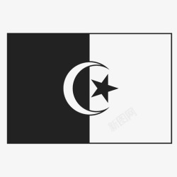 州旗阿尔及利亚非洲国家图标高清图片