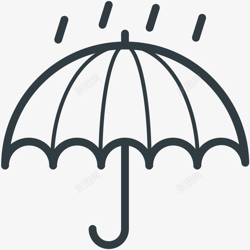 防雨安全线图标svg_新图网 https://ixintu.com 安全矢量线图标 防雨